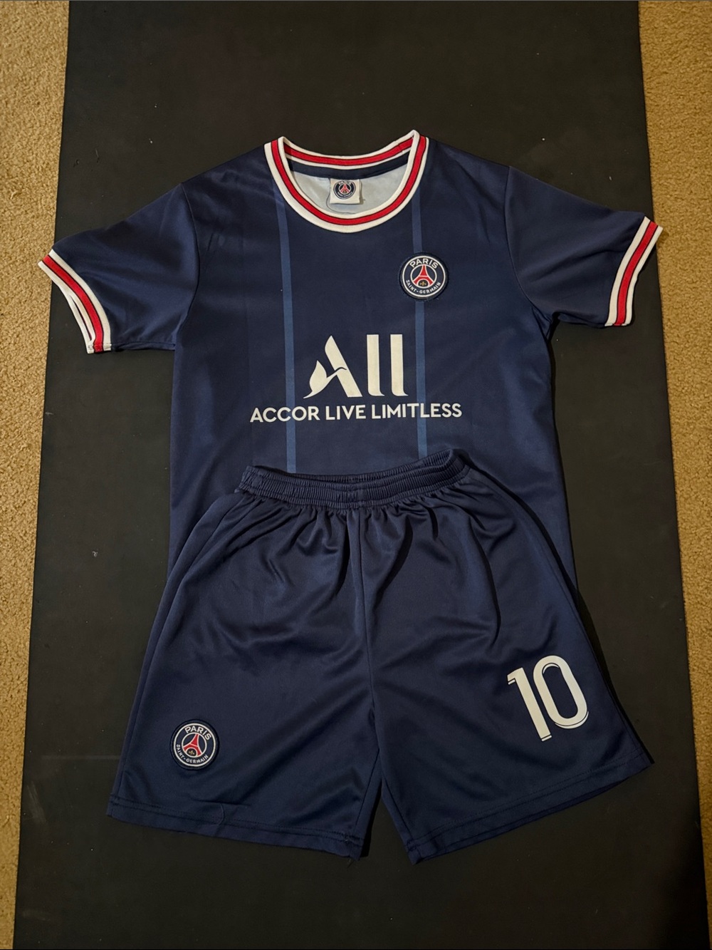 Kids Navy PSG Neymar Soccer Kit